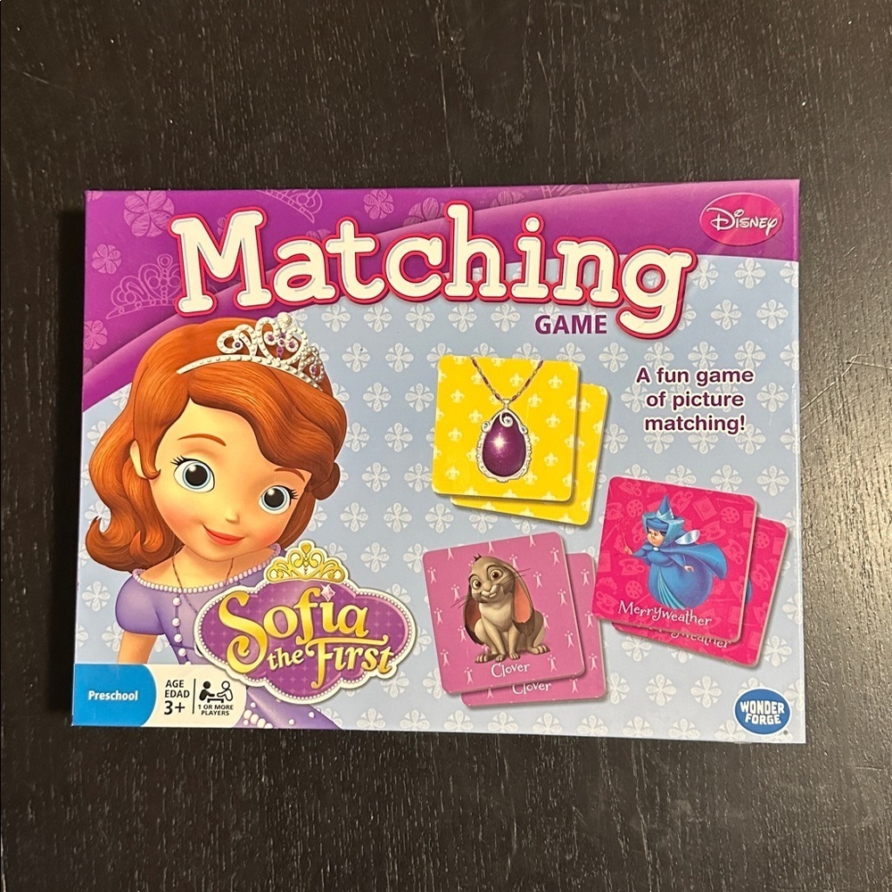 Disney Sofia the First Matching Game - Purple and Yellow